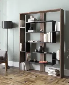 Knižnice Knižnica Esteban - Walnut, Black