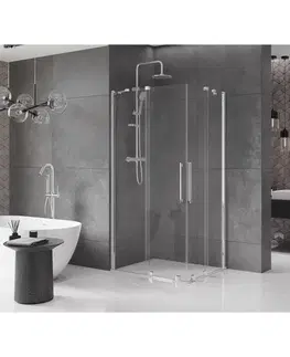 Sprchovacie kúty MEXEN/S - Velar Duo štvorcový sprchovací kút 100 x 90, transparent, chróm 871-100-090-02-01
