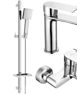 Sprchy a sprchové panely MEXEN/S - Royo DQ45 Set umývadlové a vaňové batérie s príslušenstvom, chróm 72203DQ45-00