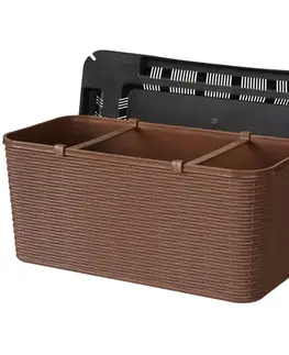 Záhrada Balkónový kvetináč RATTAN 40cm hnedý