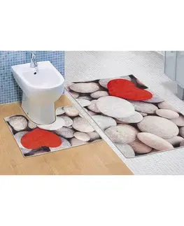 Koberce a koberčeky Bellatex Kúpeľňová predložka Svetlé kamene 3D, 60 x 100 + 60 x 50 cm