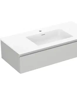 Kúpeľňový nábytok MEXEN/S - Orio kúpeľňová skrinka 100 cm s umývadlom Otis, 1 šuplík, šedá mat/biela mat 91A10-10023-1-BF62-W18M01
