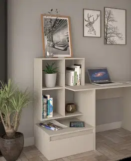 Písacie a pracovné stoly KONDELA Nereo New písací stôl kašmír