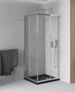 Vane MEXEN/S - Rio sprchovací kút 70x70, transparent, chróm + vanička so sifónom 860-070-070-01-00-4070