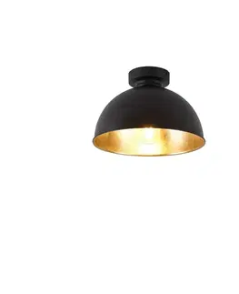 Stropné osvetlenie Inteligentné stropné svietidlo čierne so zlatom 28 cm vrátane Wifi A60 - Magnax