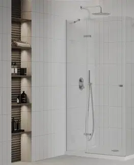Vane MEXEN/S - Roma sprchovací kút otvárací 110x100, sklo transparent, chróm + vanička 854-110-100-01-00-4010