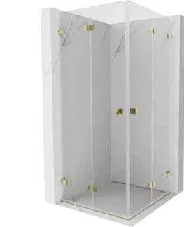 Sprchovacie kúty MEXEN/S - Lunar-F Duo sprchovací kút skladacie dvere 95 x 95, transparent, zlato 836-095L-095P-50-00