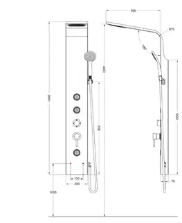 Sprchy a sprchové panely AQUALINE - TUSA sprchový panel, 200x1400, strieborna SL680