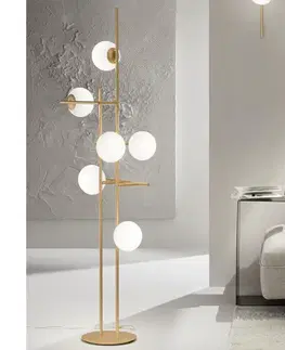 Lampy Ondaluce - Stojacia lampa JEWEL 6xE14/10W/230V 166 cm zlatá/biela PT.JEWEL/ORO