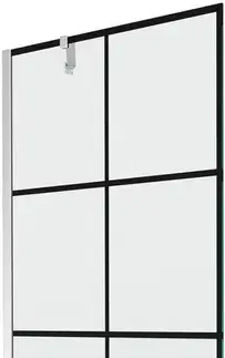 Sprchové dvere MEXEN/S - Next vaňová zástena FIX 80x150, čierny dekor, chróm 895-080-000-00-77-01
