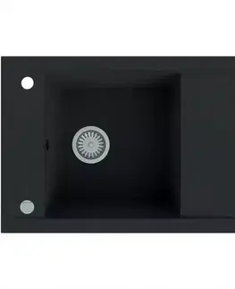 Granitové drezy Granitový drez  Merkury 1K 780x480 čierna