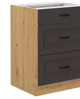 Kuchynské skrinky stojace Kuchynská skrinka STILO grafit mat/artisan 60d 3s bb