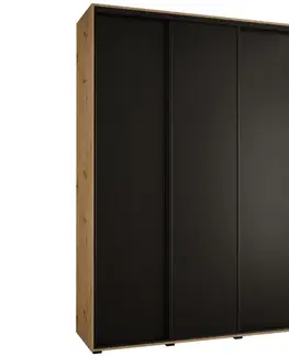 Šatníkové skrine Skriňa 45 Canaris 1 180 artisan/čierna/čierna