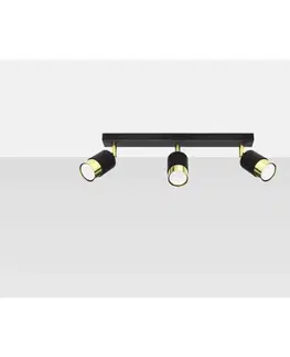 Lampy do obývačky Stropné bodové svietidlo Nero 3 A-1071 čierna/zlatá