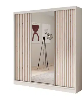 Šatníkové skrine ArtAdrk Šatníková skriňa IDA | biela / biela 200 cm