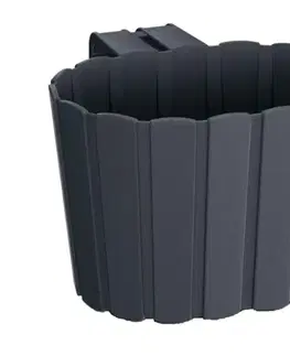 Kvetináče a truhlíky NABBI DDEZ200 plastový balkónový kvetináč 19,4 cm antracit
