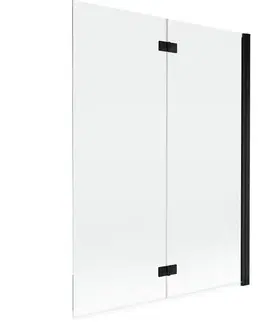 Sprchové dvere MEXEN - MIST vaňová zástena 130x150 cm 6mm 2-s, čierna, číra, pravá 8A9-130-002-70-00-P