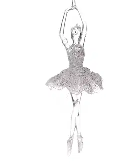 Vianočné dekorácie Závesná dekorácia Ballerine číra, 5 x 17 cm