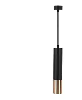 Svietidlá  Luster na lanku 1xGU10/35W/230V 30 cm čierna/zlatá 6688