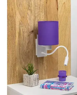 Svietidlá BRILAGI - LED Nástenná lampa NUBILA 1xE27/25W/230V + LED/3W biela/fialová BG1559+BG1580