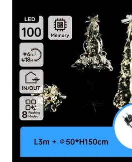 Vianočné dekorácie  B.V.  - LED vonkajší vianočný stromček 100×LED/230V 1,5m IP44 biela/zlatá studená biela B10303ABAN
