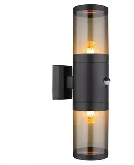 Vonkajšie moderné svietidlá Nástenná lampa Xeloo 32014-2BSS 60W Čierna S K2