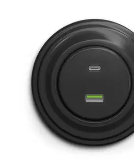 Predlžovacie káble lap - Retro USB zásuvka A+C s antracitovým rámečekom KA0043+KA0083