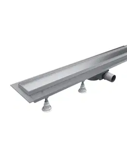 Sprchovacie kúty OMNIRES - LOWFIX lineárny sprchový odtok s krycou doskou pre dlažbu, 70 cm srebrny /SL/ LOWFIX70TSL