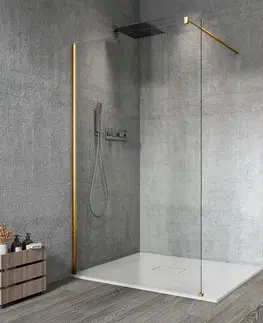 Sprchové dvere GELCO - VARIO GOLD MATT jednodielna sprchová zástena na inštaláciu k stene, číre sklo, 1300  GX1213-01
