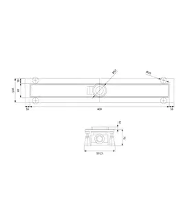 Sprchovacie kúty OMNIRES - LOWFIX lineárny sprchový odtok s pevnou mriežkou, 60 cm čierna /BLH/ LOWFIX60GBL