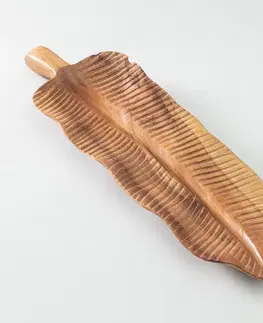 Podnosy a tácky Tanier Wood Leaf 60x18 cm
