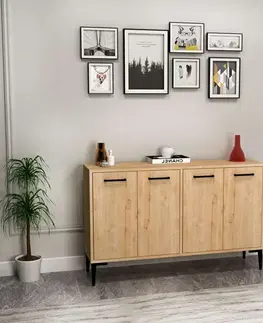 Komody Konzolový stolík Frezya - Sapphire Oak
