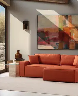 Pohovky a gauče Rohová rozkladacia pohovka Pırlo Corner Right - Orange