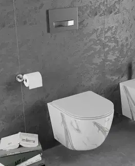 Záchody MEXEN - Lena Závesná WC misa vrátane sedátka s slow-slim, Duroplastu, biely kameň 30224094