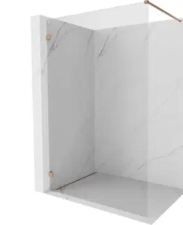 Sprchové dvere MEXEN/S - Lunar Sprchová zástena WALK-IN ľavá 50 x 200, transparent 8 mm, meď kartáčovaná 830-050-000-65-00-L