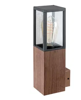 Záhradné lampy Rabalux 7195 vonkajšia nástenná lampa s drevenými prvkami Wales