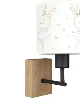 Svietidlá BRILAGI - Nástenné svietidlo BOBO WOOD 1xE27/25W/230V dub/čierna/biela/zajačiky BG1561+BG5580