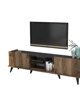 TV stolíky TAB TV stolík na nožičkách, orech / čierna
