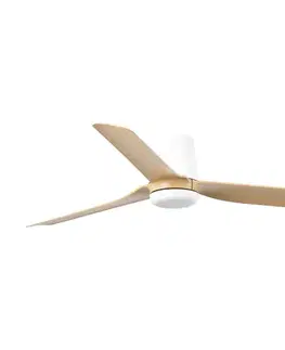 Ventilátory FARO Barcelona FARO 33829-Stropný látor PUNT TUB M hnedá/biela pr.130 cm + diaľkové ovládanie 33829
