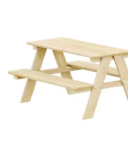 Jedálenské stoličky Detský piknikový stôl lak