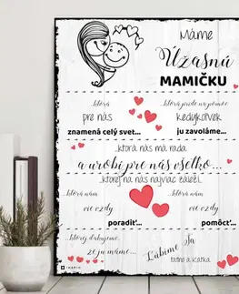 Tabuľky s venovaním (darčeky) Darček pre mamku - Darček pre ženu ku Dňu matiek - tabuľka na stenu