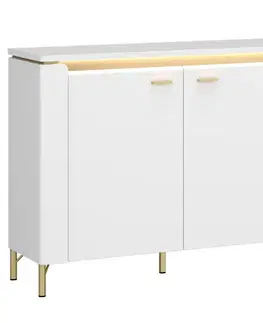 Komody do spálne Komoda Lazio LAZK01 U008/U080 2D biela/biela alpský