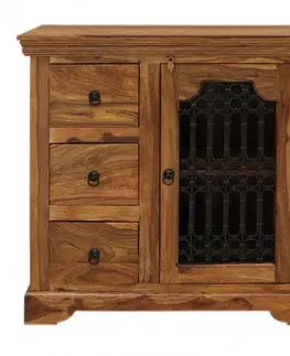 Príborníky Komoda Jali s kovovým výpletom 90x90x45 z indického masívu palisander