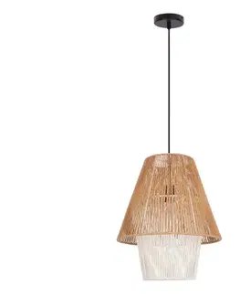 Svietidlá  Závesný luster na lane AFRICA 1xE27/40W/230V pr. 40 cm hnedá/krémová 31-26880