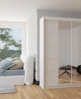 Šatníkové skrine ArtAdrk Šatníková skriňa TRAVES | 180 cm Skriňa: Biela