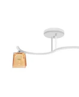 Svietidlá  Prisadený luster SANTOS 2xE27/15W/230V biela/oranžová W-8030/2 WT+GO