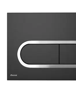 Svietidlá Ravak X01797 - Splachovacie tlačidlo 24,7x16,5 cm CHROME čierna X01797