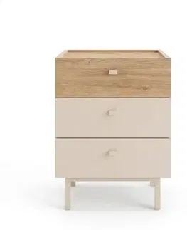 Nočné stolíky BURN nočný stolík s troma šuplíkmi, sepet/coast