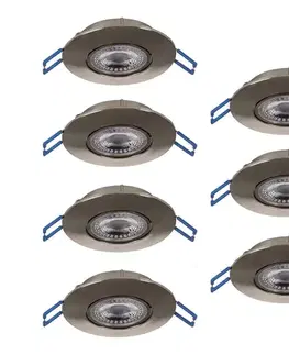 Svietidlá Eglo 300195 - Súprava 7× LED zapustených stropných svietidiel GEDREZ LED/4,9W/230V priemer 9 cm chróm 300195