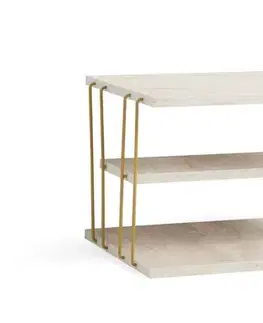 Konferenčné stolíky Príručný stolík / Odkladací stolík Lifon - Gold, Travertine